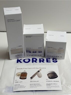 Korres Needle-Free Face Lift Day Routine full size Kit - NEW